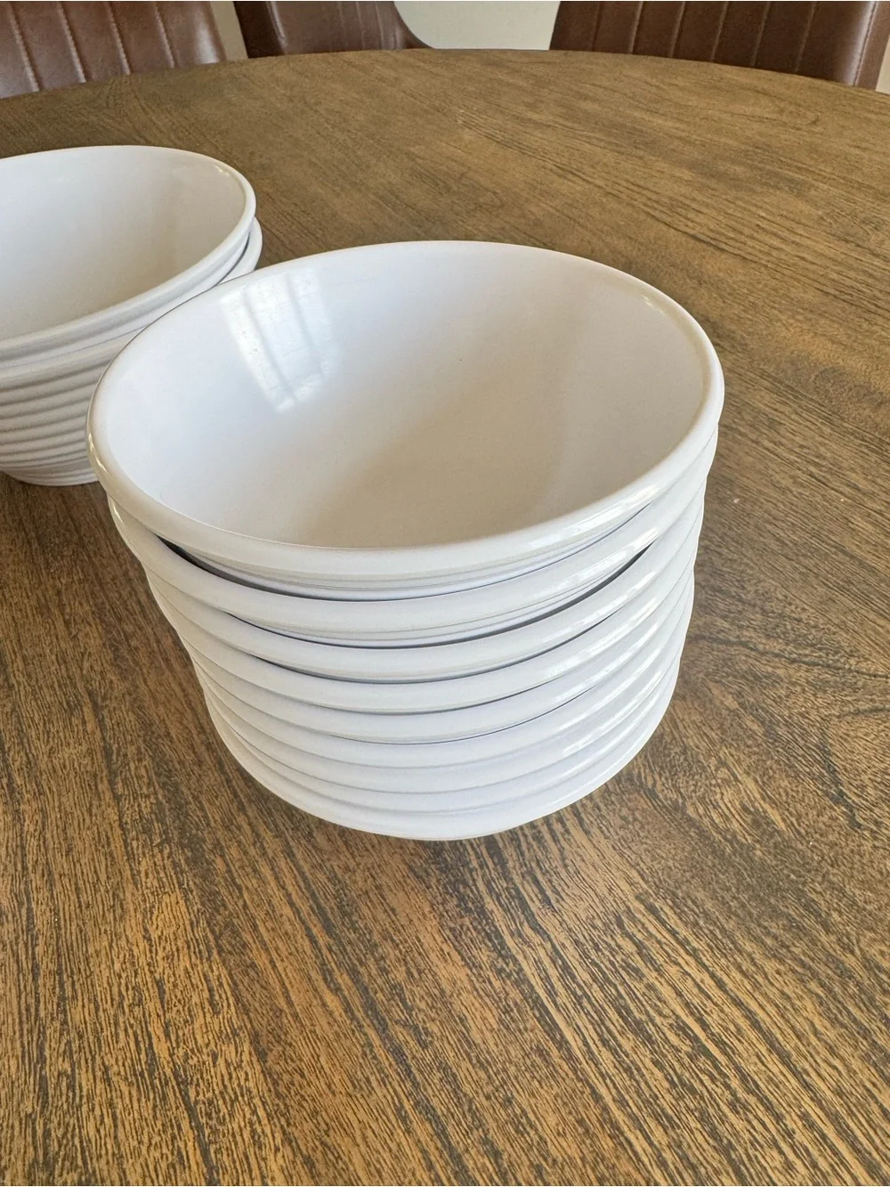 Target Home Melamine Dinnerware Set 20 Pc White Ribbed Plates Bowls
